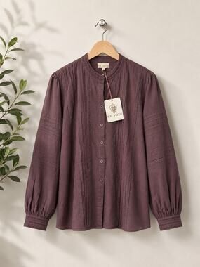 NWT: Ex Voto Olivia Long Sleeve Glous in Plum Size M